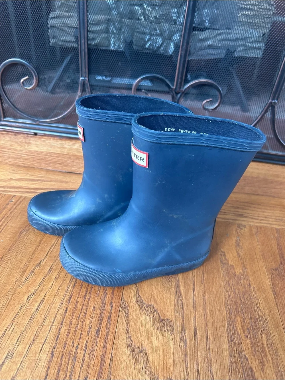 Hunter Kids Navy Rubber Rain Boots